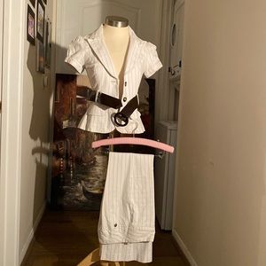 TWO sets of summary pants suits & a cropped white career jacket added bonus 🎈⭐️